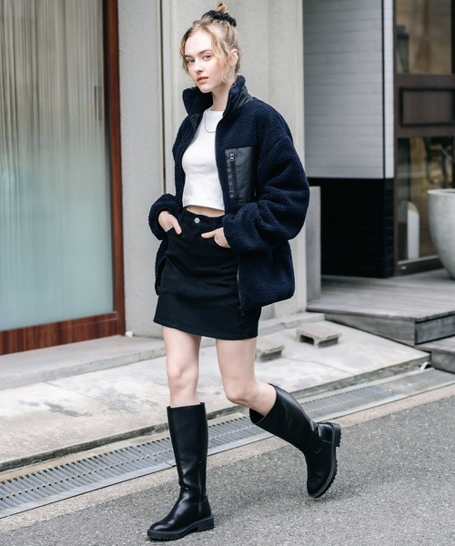 KANGOL（カンゴール）の「KANGOL カンゴール 別注コラボロゴ刺繍シープボアフリースジャケット/ブルゾン（ブルゾン・メンズ・ブラック/オフホワイト/ベージュ/ネイビー/チャコール/ブラウン・M/L/XL）」の11枚目の写真