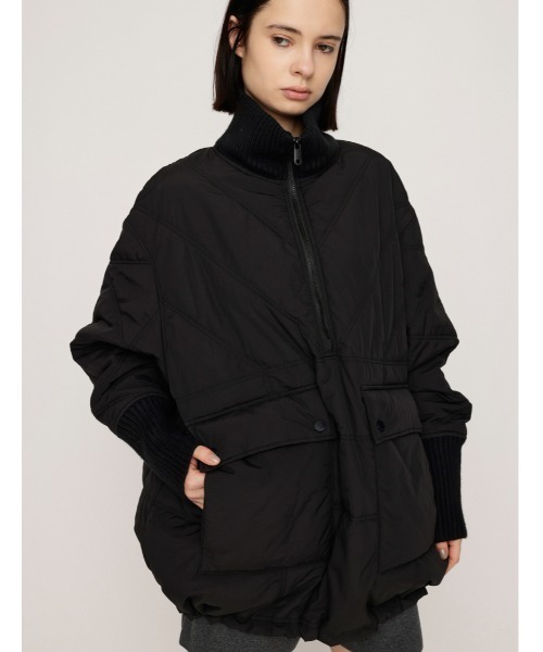 SLY(スライ)の「QUILTING STAND NYLON PULLOVER キルティング スタンド ナイロンプルオーバー 秋服 冬服(ブルゾン・レディース・ブラック/ブラウン/アイボリー・FREE)」の3枚目の写真