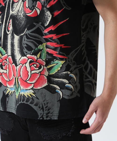 Ed Hardy(エドハーディー)の「Ed Hardy/エド ハーディー/EDMG SS TEE_LEO(Tシャツ/カットソー・メンズ・ブラック・L/M/XL)」の2枚目の写真