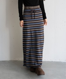 hwyl（ヒュイル）の「マルチボーダー ニットスカート（スカート・レディース）」