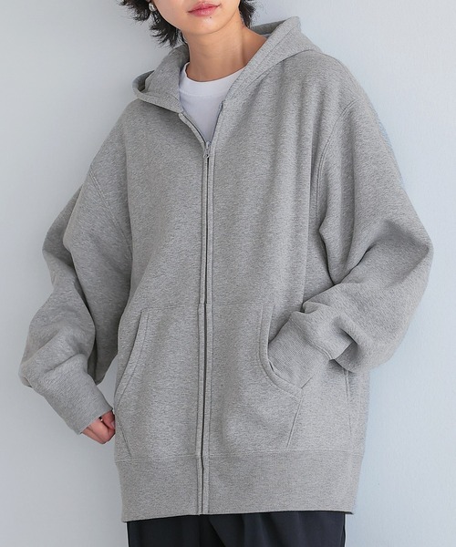 itto...(イット)の「HEAVY WEIGHT SWEAT 裏起毛BIGジップアップパーカー(パーカー・レディース・ブラック/杢グレー/オートミール・M)」の1枚目の写真