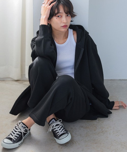 itto...(イット)の「HEAVY WEIGHT SWEAT 裏起毛BIGジップアップパーカー(パーカー・レディース・ブラック/杢グレー/オートミール・M)」の16枚目の写真