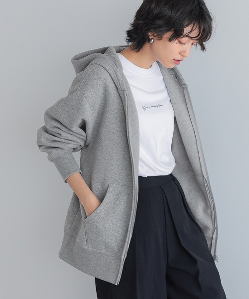 itto...(イット)の「HEAVY WEIGHT SWEAT 裏起毛BIGジップアップパーカー(パーカー・レディース・ブラック/杢グレー/オートミール・M)」の22枚目の写真