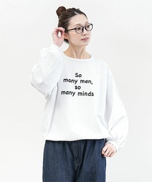 パフ天竺　裾ヒモ長袖プリント so many