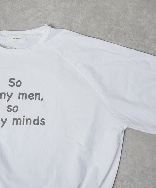 SOLAMONAT（ソラモナ）の「パフ天竺　裾ヒモ長袖プリント so many（Tシャツ/カットソー・レディース・ホワイト×ブラック/杢グレー/ホワイト×グレー/ブラック・FREE）」の11枚目の写真