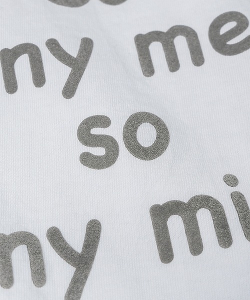 SOLAMONAT（ソラモナ）の「パフ天竺　裾ヒモ長袖プリント so many（Tシャツ/カットソー・レディース・ホワイト×ブラック/杢グレー/ホワイト×グレー/ブラック・FREE）」の5枚目の写真