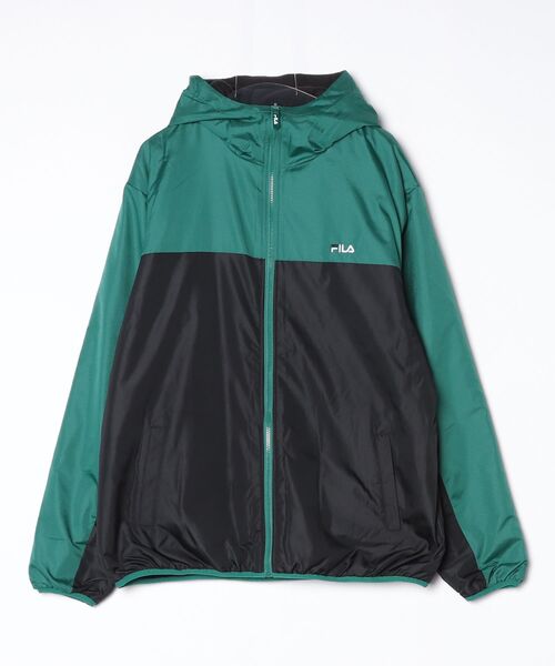 FILA(フィラ)の「【別注】フィラ FILA リバーシブルウィンドジャケット 限定コラボ(ナイロンジャケット・メンズ・ブラック×グリーン/レッド/ホワイト×ネイビー・M/L/LL/3L)」の2枚目の写真