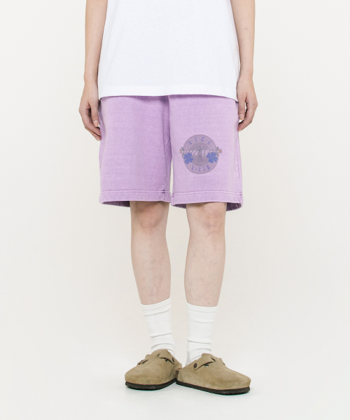 AECA(エイカ)の「GUNS N CLOVER SWEAT SHORTS-WASHED PURPLE(その他パンツ・メンズ・その他・MEDIUM/LARGE/SMALL/X-LARGE)」の4枚目の写真