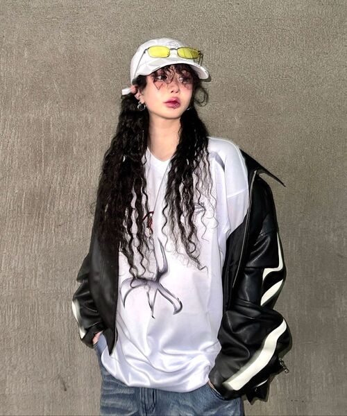 BLACKPURPLE（ブラックパープル）の「Blade cap-white&silver（キャップ・メンズ・ホワイト×シルバー・ONE SIZE）」の6枚目の写真