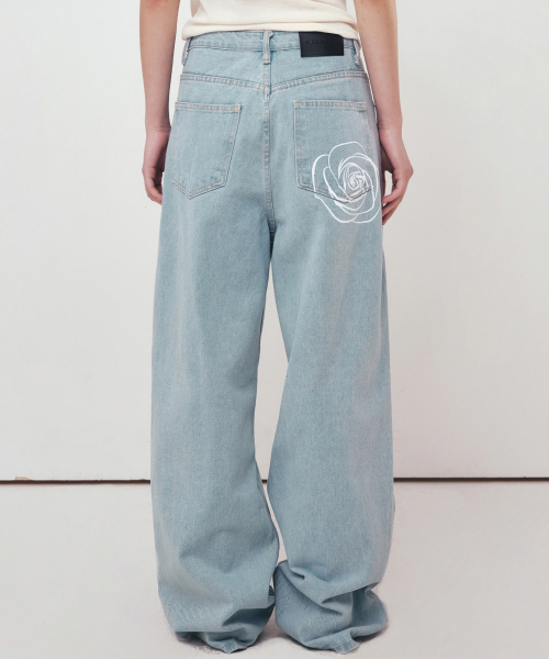 Nicole出品 NICOLE ROSE POCKET DENIM PANTS_LIGHT BLUE