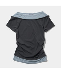 PLACE STUDIO（プレイススタジオ）の「シースルーダブルレイヤードピンタックスリムフィット半袖スリーブTシャツ_3COLOR（Tシャツ/カットソー）」