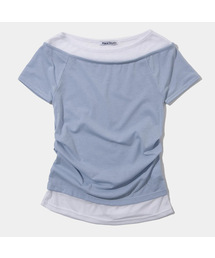 PLACE STUDIO（プレイススタジオ）の「See-through double layered pin tuck slim fit short sleeve t-shirt（Tシャツ/カットソー）」