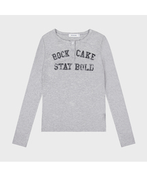 ROCKCAKE（ロックケーキ）の「Classic Henly Neck Top - Gray（Tシャツ/カットソー）」