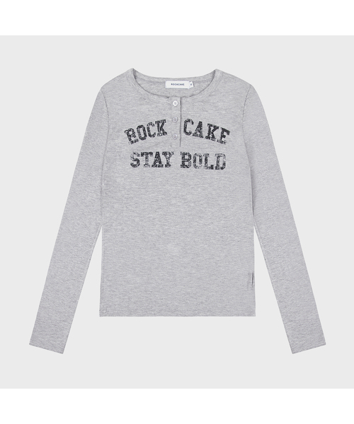 ROCKCAKE(ロックケーキ)の「Classic Henly Neck Top - Gray(Tシャツ/カットソー・レディース・その他・SMALL)」の1枚目の写真