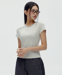 WストライプソフトTシャツ_アイボリー