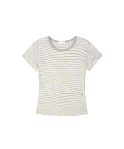 1993STUDIO(1993スタジオ)の「WストライプソフトTシャツ_アイボリー(Tシャツ/カットソー・レディース・その他・SMALL/MEDIUM/LARGE)」の2枚目の写真