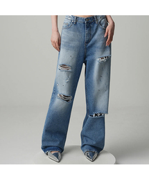AVANDRESS（アバンドレス ）の「BUCKLE PAINTING DESTROYED DENIM PANTS BLUE（デニムパンツ）」