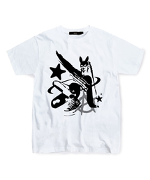 ESCAPEFROM（エスケープフロム）の「Black Y2K Bunny Girl Print T-Shirt White（Tシャツ/カットソー）」