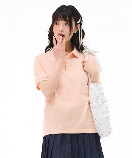 CHASECULT(チェイスカルト)の「ユニセックスクールピケカラーTシャツ-オレンジ(ポロシャツ・メンズ・オレンジ・90/100/95/105/110)」の5枚目の写真