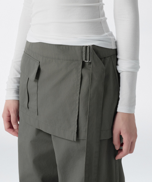 MUSINSA STANDARD WOMAN（ムシンサスタンダードウーマン）の「ウィメンズラップスカートパラシュートパンツ[カーキ]（その他パンツ・レディース・その他・30/24/26/28）」の6枚目の写真