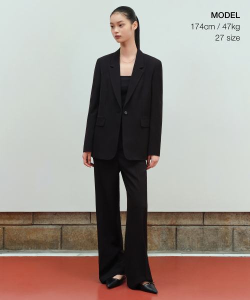 MUSINSA STANDARD WOMAN（ムシンサスタンダードウーマン）の「レディースフルイドワイドスラックス[ブラック]（スラックス・レディース・その他・28/29/32/30/31/24/25/26/27）」の2枚目の写真