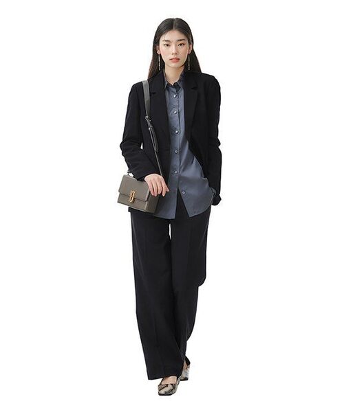 MUSINSA STANDARD WOMAN（ムシンサスタンダードウーマン）の「レディースフルイドワイドスラックス[ブラック]（スラックス・レディース・その他・28/29/32/30/31/24/25/26/27）」の17枚目の写真