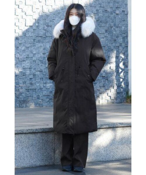 MUSINSA STANDARD WOMAN（ムシンサスタンダードウーマン）の「レディースフルイドワイドスラックス[ブラック]（スラックス・レディース・その他・28/29/32/30/31/24/25/26/27）」の21枚目の写真