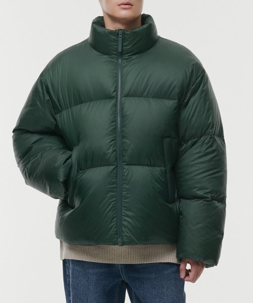 MUSINSA STANDARD（ムシンサスタンダード）の「リップストップダウンプファーショートパディングジャケット[レーシンググリーン]（ダウンジャケット/コート・メンズ・その他・SMALL/MEDIUM/LARGE）」の2枚目の写真