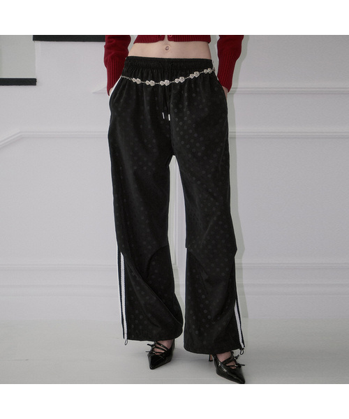 Dot Track Pants [Black]