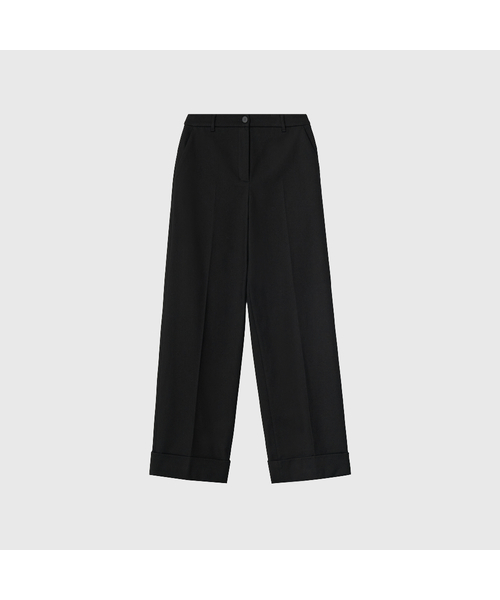 LOOKAST(ルックキャスト)の「ジェインストレートカブラ起毛パンツ_ブラック / JEIN STRAIGHT CABRA GIMO PANTS_BLACK(その他パンツ・レディース・ブラック・SMALL/MEDIUM)」の1枚目の写真