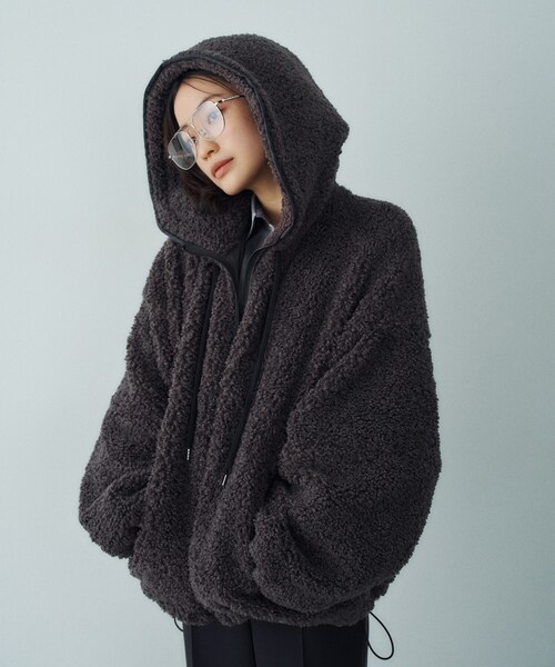 CODE A(コードエー)の「boa hoodie blouson(その他アウター・レディース・チャコールグレー/ライトグレー・00)」の2枚目の写真