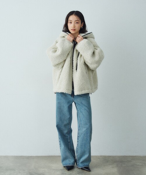 CODE A(コードエー)の「boa hoodie blouson(その他アウター・レディース・チャコールグレー/ライトグレー・00)」の13枚目の写真