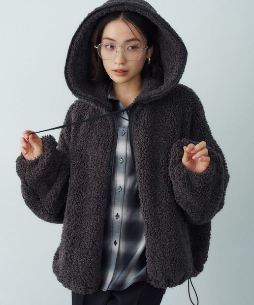 CODE A(コードエー)の「boa hoodie blouson(その他アウター・レディース・チャコールグレー/ライトグレー・00)」の7枚目の写真
