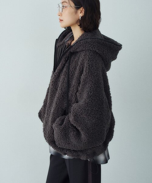 CODE A(コードエー)の「boa hoodie blouson(その他アウター・レディース・チャコールグレー/ライトグレー・00)」の16枚目の写真