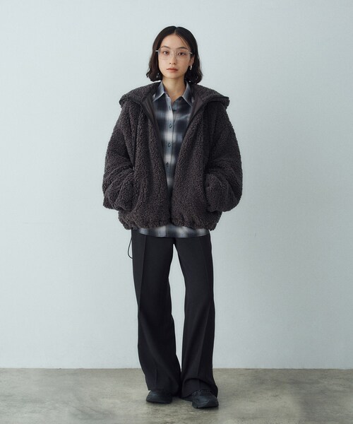 CODE A(コードエー)の「boa hoodie blouson(その他アウター・レディース・チャコールグレー/ライトグレー・00)」の17枚目の写真