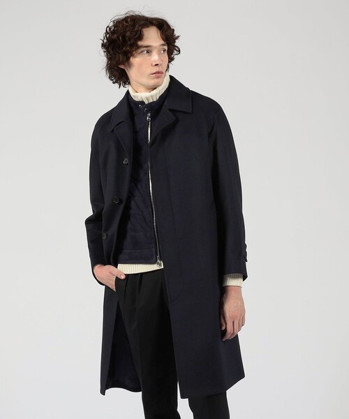 SUPER160'Sウール バルカラーコート（ステンカラーコート