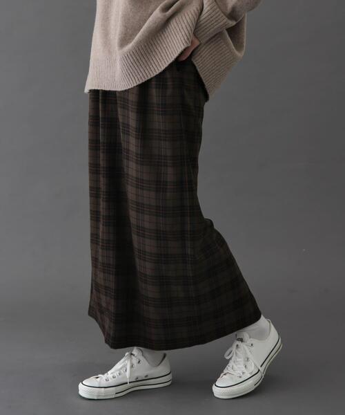 FORK&SPOON(フォークアンドスプーン)の「FORK&SPOON チェックストレートスカート(スカート・レディース・ベージュ系その他/ネイビー・1/2)」の5枚目の写真