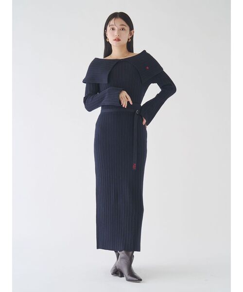 LAGUNAMOON（ラグナムーン）の「【POLO BCSコラボ】Iラインニットスカート（スカート・レディース・グレー/ネイビー/レッド・SMALL/MEDIUM）」の2枚目の写真