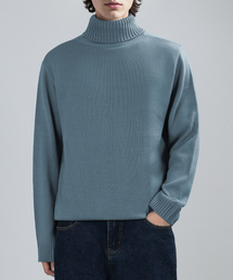 BALANCE T-NECK KNIT (SMOKE BLUE)