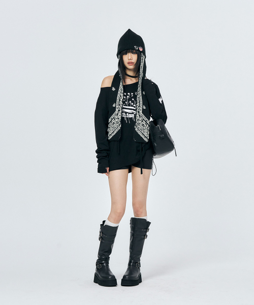 SCHISM INDUCING(スキズムインデューシング)の「GRAFFITI FLAG LS TEE BLACK(Tシャツ/カットソー・レディース・その他・OS)」の10枚目の写真