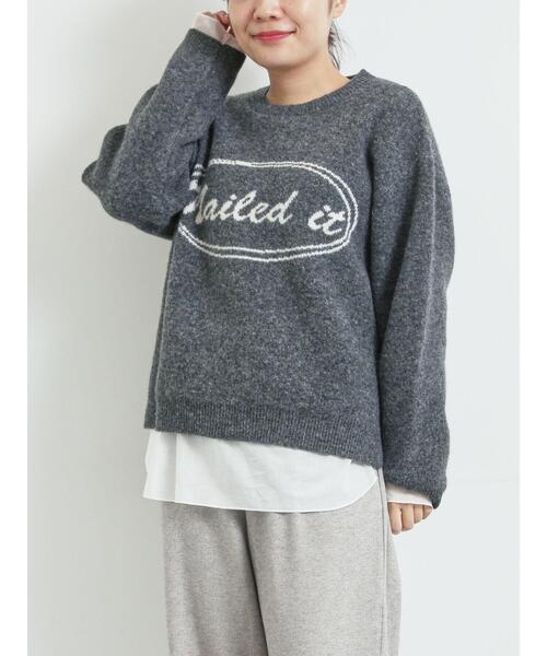 SM2（エスエムツー）の「ロゴニットプルオーバー（ニット/セーター・レディース・グレー/ブルー/チャコールグレー/キナリ/モカ・F）」の3枚目の写真