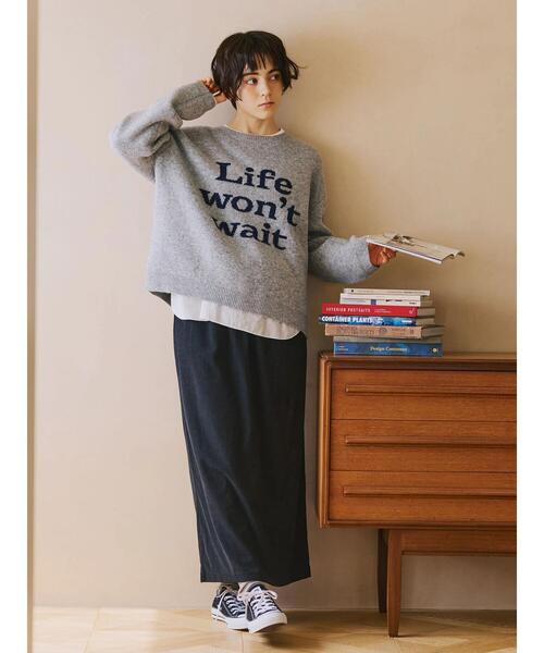 SM2（エスエムツー）の「ロゴニットプルオーバー（ニット/セーター・レディース・グレー/ブルー/チャコールグレー/キナリ/モカ・F）」の6枚目の写真