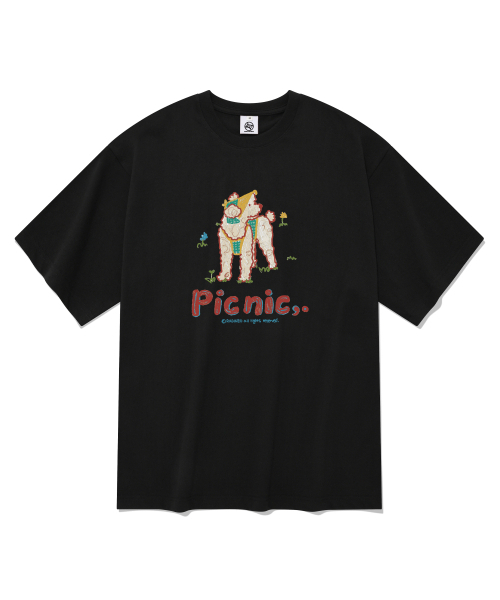 RADINEO(ラディネオ)の「ピクニック半袖Tシャツブラック(Tシャツ/カットソー・メンズ・その他・SMALL/MEDIUM/LARGE/X-LARGE)」の1枚目の写真