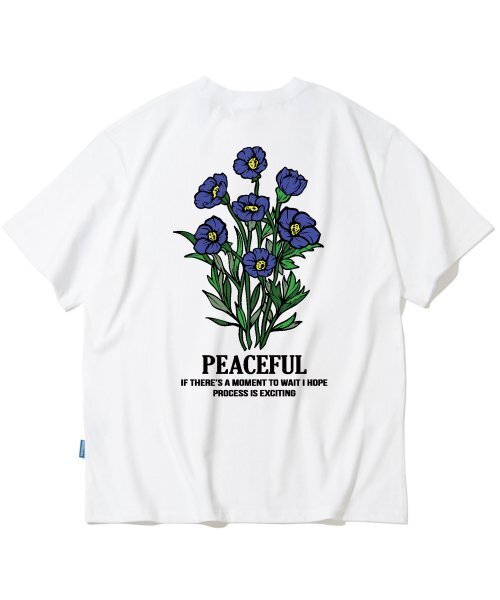 TRIPSHION(トリップション)の「ブルーフラワーバンドルグラフィックTシャツ - ホワイト(Tシャツ/カットソー・メンズ・その他・LARGE/X-LARGE/MEDIUM)」の1枚目の写真