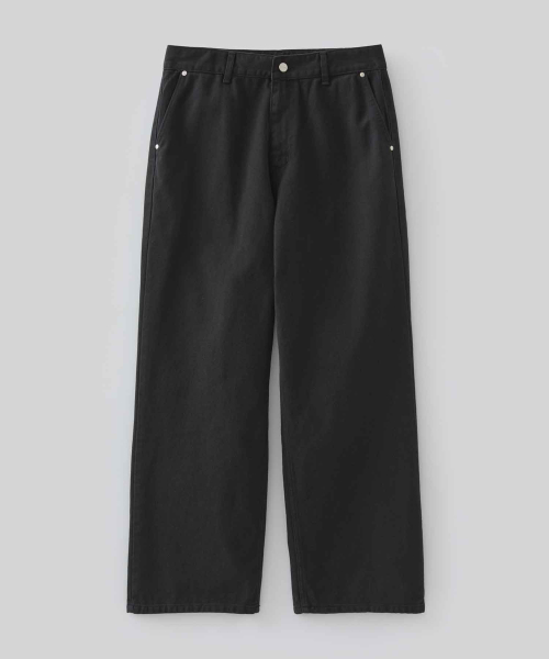 [SEEMCITY] シンボル刺繍チノパンツ (ブラック)