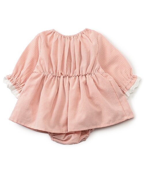 Ampersand（アンパサンド）の「フルーツ刺しゅうシャーリングデザインカバーオール（ロンパース・キッズ・イエロー/ピンク・80/70/60）」の6枚目の写真