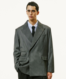 S SY（エスエスワイ）の「マキシマルダブルブレストヒドンボタンブレザーグレー（テーラードジャケット）」