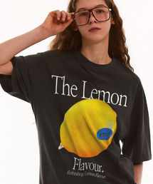 カラー レモン オーバーサイズ Tシャツ (ダークグレー)