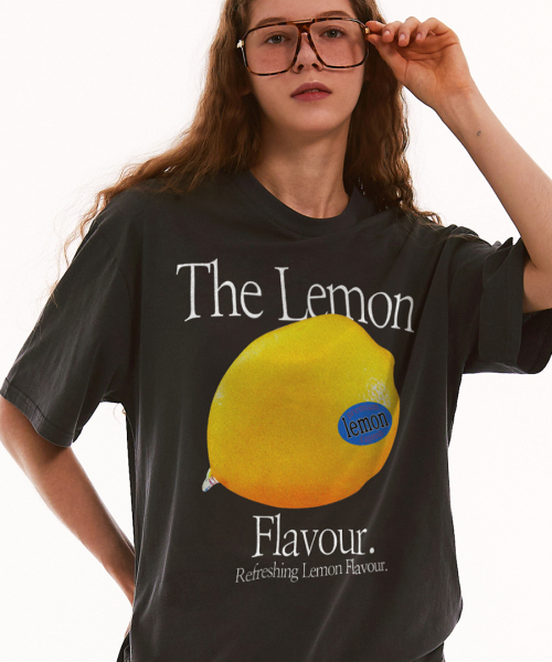 MATCHGLOBE(マッチグローブ)の「カラー レモン オーバーサイズ Tシャツ (ダークグレー)(Tシャツ/カットソー・レディース・その他・FREE)」の4枚目の写真
