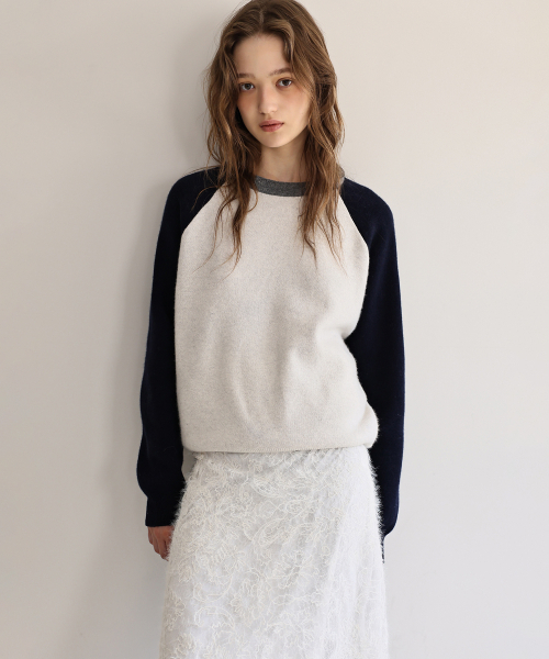 ANDNEEDS(アンドニーズ)の「Clay raglan knit (navy)(ニット/セーター・レディース・その他・FREE)」の1枚目の写真